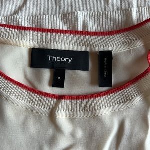 Theory Business Casual white silk blouse